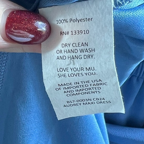 Show Me Your MuMu Audrey Wrap Maxi Dress in Coastal Blue, NWT, XS - Picture 8 of 8